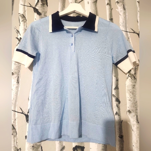 Prada Ribbed-knit Polo Shirt Size S or XS / US 2 - Picture 2 of 6